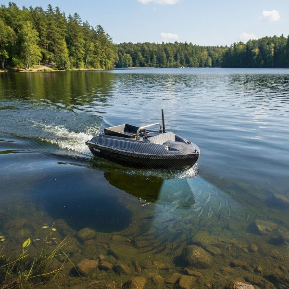 Bateau Amorceur Carpe – Portée 500 m – Capacité 1,5 kg – LED Nuit – Autonomie 2-3 h